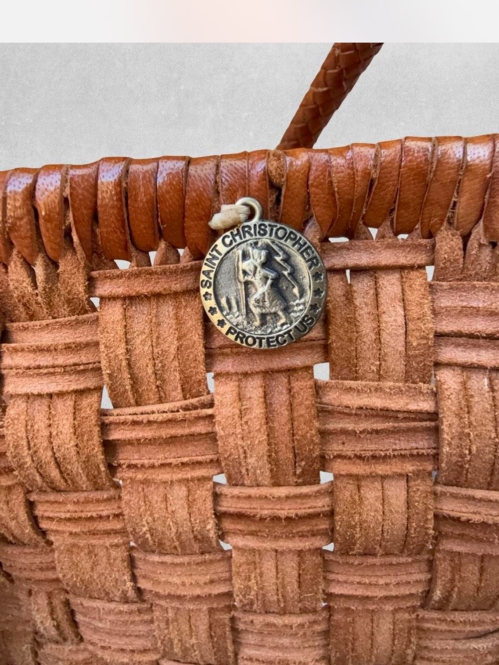DRAGON DIFFUSION Woven Leather Tote Bag in Cognac Brown - Picture 2 of 6
